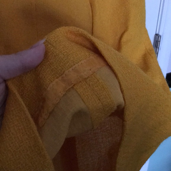 Vintage 1960s Yellow Wool A-Line Dress - Picture 5 of 11